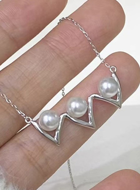 DIY配件S925纯银珍珠吊坠空托