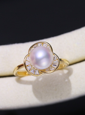 DIY配DIY配件S925纯银珍珠戒指