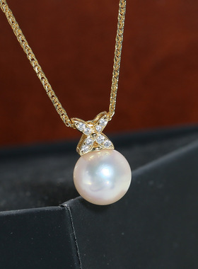 DIY配件S925纯银珍珠吊坠空托