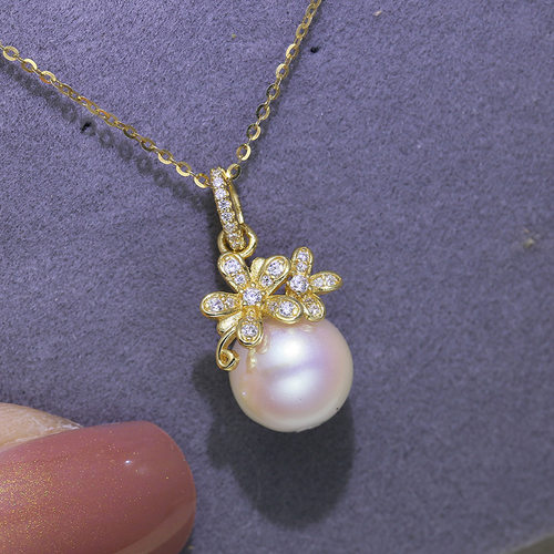 diy配件纯银精致珍珠吊坠空托