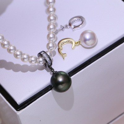 diy珍珠配件可拆卸吊坠扣空托