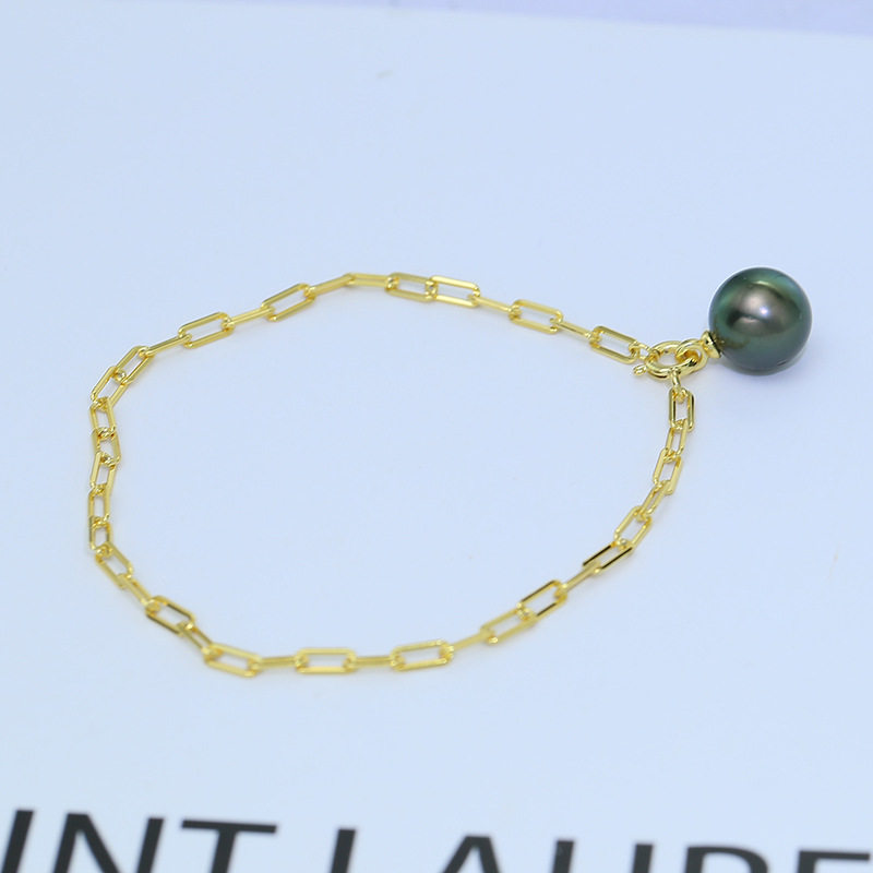 纯银韩版珍珠手环饰品配件