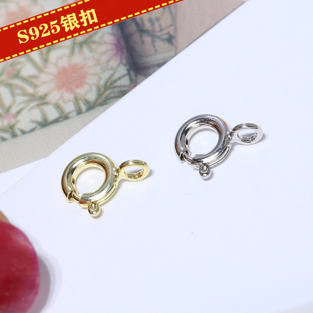 DIY饰品配件 S925纯银扣 弹簧扣 项链手链维修扣 半成品接头搭扣