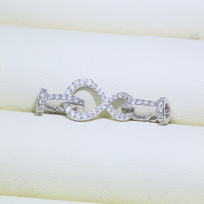 DIY配件 S925纯银8字扣 珍珠项链链接扣头 手链扣子 串珠搭扣银扣