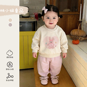 早春卡通上衣裤 女宝宝春装 子两件 套装 韩版 2026新款 分体卫衣休闲裤