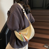 饺子包女斜挎包2025新款 包包u家同款 春夏百搭高级感小众小包米白