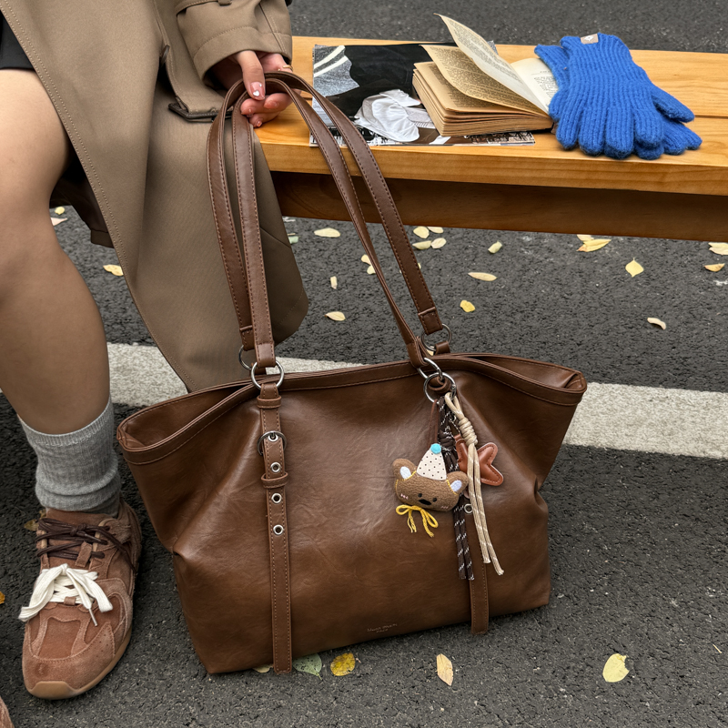 美式复古大容量托特包包女2025新款时尚单肩手提包腋下休闲通勤包