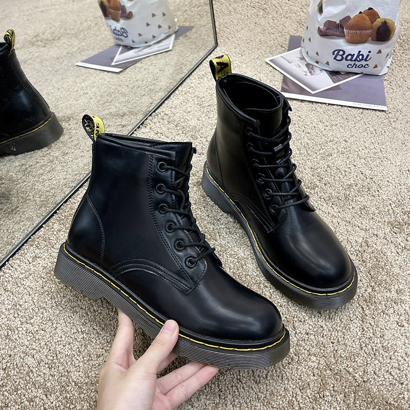 秋冬新款情侣百搭加绒大码马丁靴