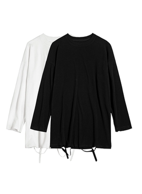 LOEN 原创设计早秋日系学生百搭圆领宽松T恤卫衣打底衫女 FUDGE