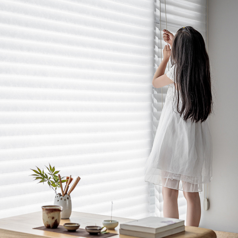 香格里拉窗帘卷帘免打孔百叶窗透光办公室客厅柔纱帘遮光百叶帘