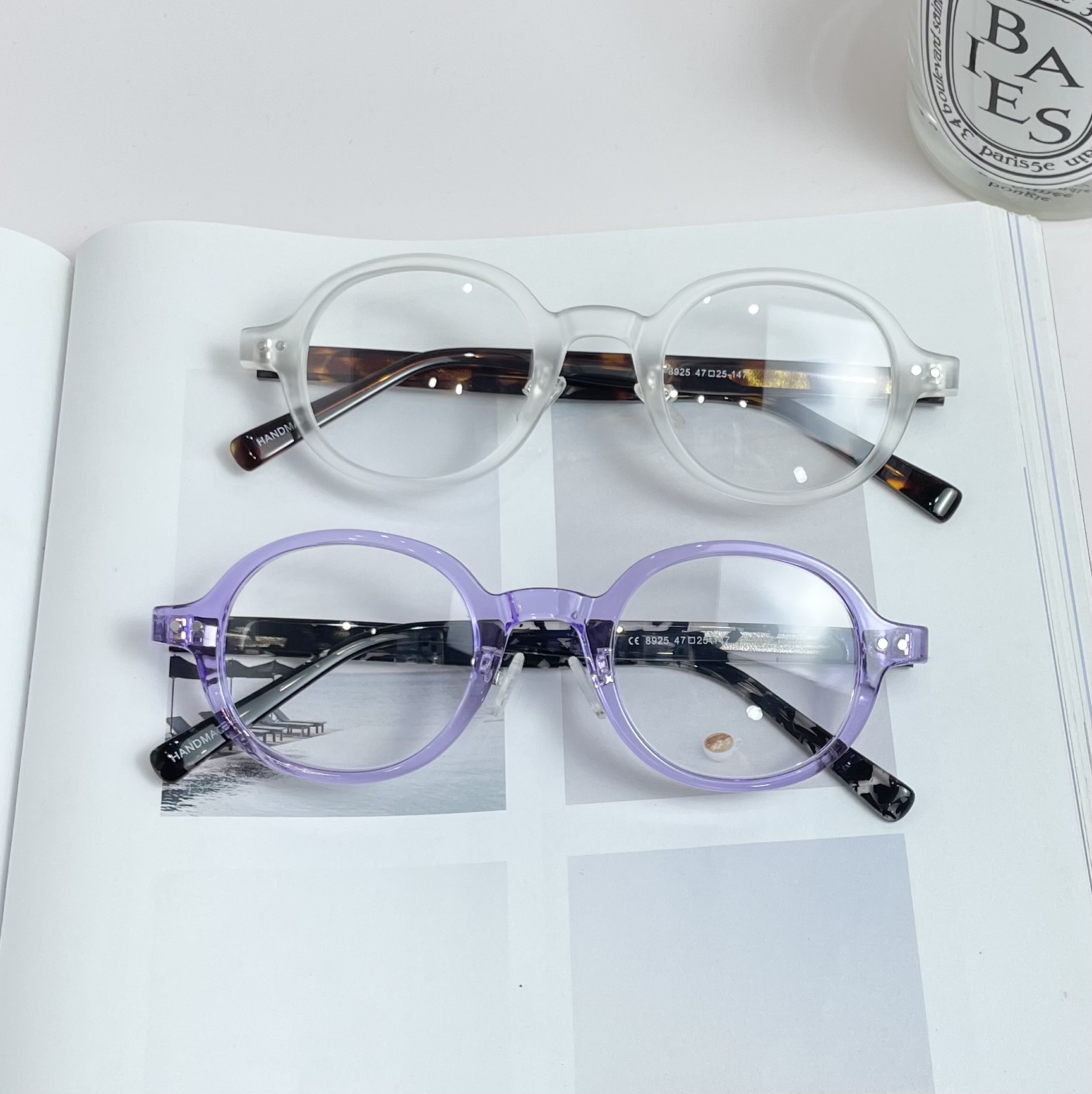 高品质板材眼镜框男女复古文艺椭圆形小框配近视眼镜防蓝光有鼻托