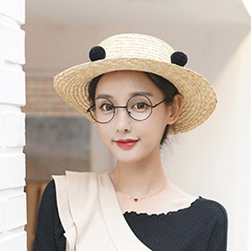 韩国小圆框眼镜金属复古平光镜女潮男款防辐射配近视镜架简约个性