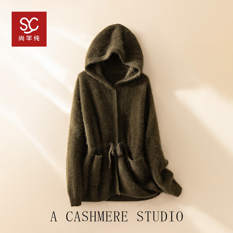 北美小动物系列~复古皮草感抽绳收腰连帽加厚开衫外套女,女装/女士精品,毛衣,淘宝优惠券,粉丝福利购,淘宝优惠卷