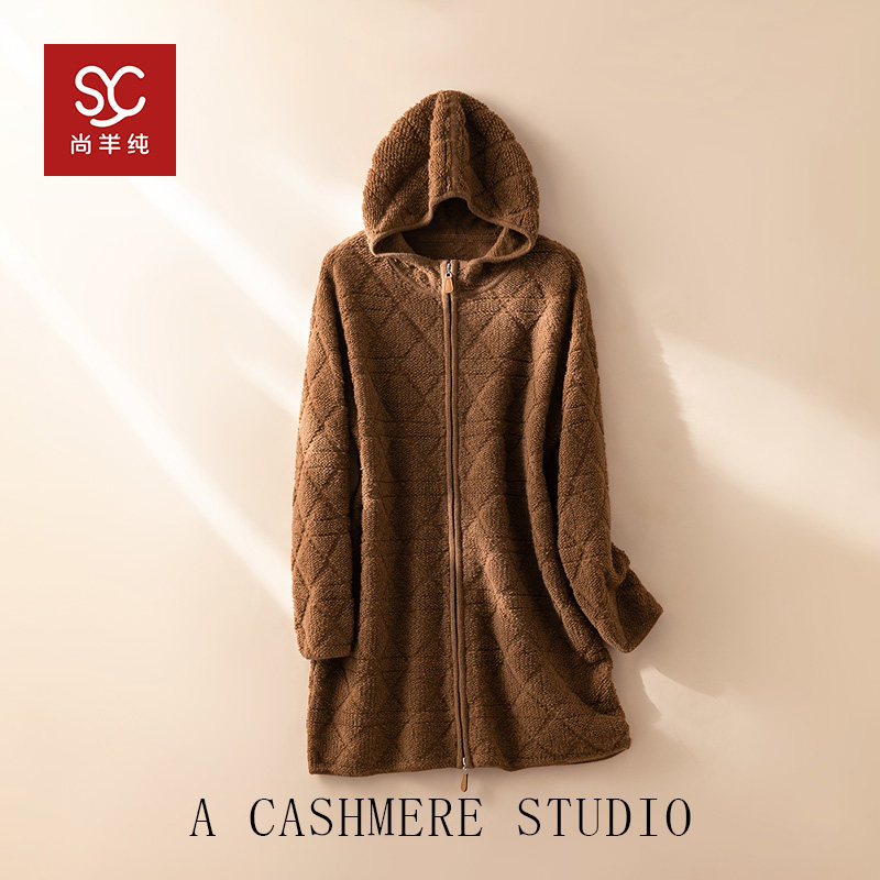 100%Baby小山羊绒~毛巾绣连帽双拉链中长款外套,女装/女士精品,羊绒衫,淘宝优惠券,粉丝福利购,淘宝优惠卷