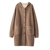 双面可穿 手工巨作 拼色慵懒 重磅加厚山羊绒拼色羊绒大衣外套