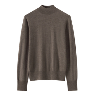 简约至极 半高领羊毛打底衫 精纺百搭显瘦纯色套头针织羊绒衫