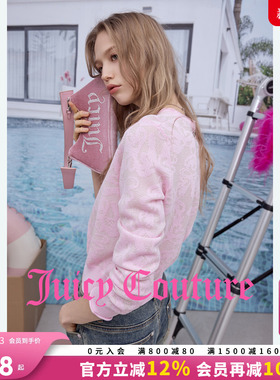 Juicy Couture橘滋针织衫女2026年春季新款卷边提花圆领短款上衣