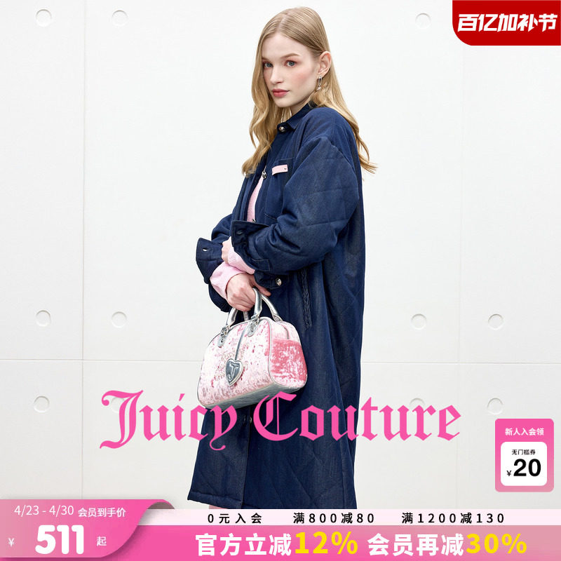 Juicy Couture橘滋外套女牛仔加厚夹棉衬衫中长上衣