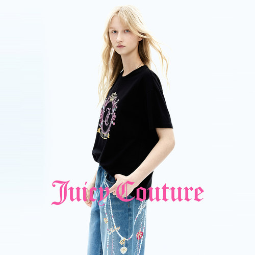 JuicyCouture橘滋花卉圆领T恤