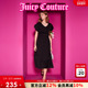 Juicy Couture橘滋连衣裙女假日千金风压皱短袖 长裙