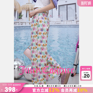 100%棉 新款 Juicy 女26夏季 小狗满印长裤 Couture橘滋牛仔裤