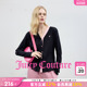 气质毛衣上衣 女撞色拼接V领黑色开衫 Juicy Couture橘滋针织衫