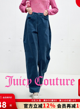 Juicy Couture橘滋休闲裤女2025年秋冬新款宽松阔腿灯芯绒长裤