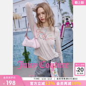 白色涂鸦印花轻薄打底内搭长袖 Juicy Couture橘滋T恤女26春夏新款