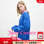 Juicy Couture橘滋针织衫 女珠饰亮片刺绣宽松毛衣