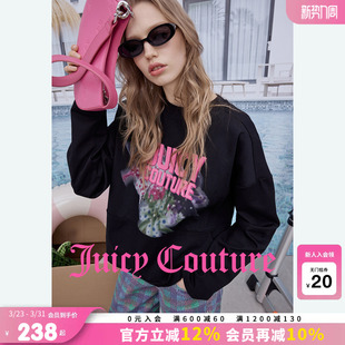 印花长袖 黑色宽松美式 T恤上衣 Couture橘滋卫衣女26春夏新款 Juicy