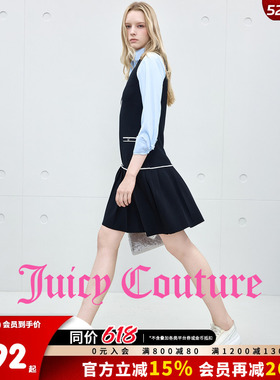 Juicy Couture橘滋连衣裙女黑色学院风无袖短裙