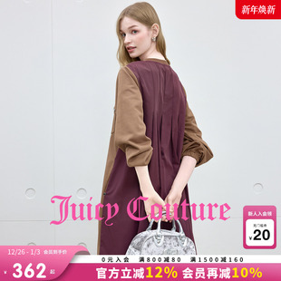 中长裙子 独特拼接长袖 Juicy Couture橘滋连衣裙女2025年秋冬新款