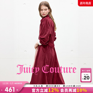 衬衫 休闲系带长袖 长裙子 Couture橘滋连衣裙女25秋冬新款 Juicy