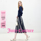 气质针织长裙 优雅撞色百褶长袖 Juicy Couture橘滋连衣裙女法式