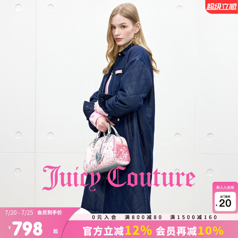 Juicy Couture橘滋外套女牛仔加厚夹棉衬衫中长上衣