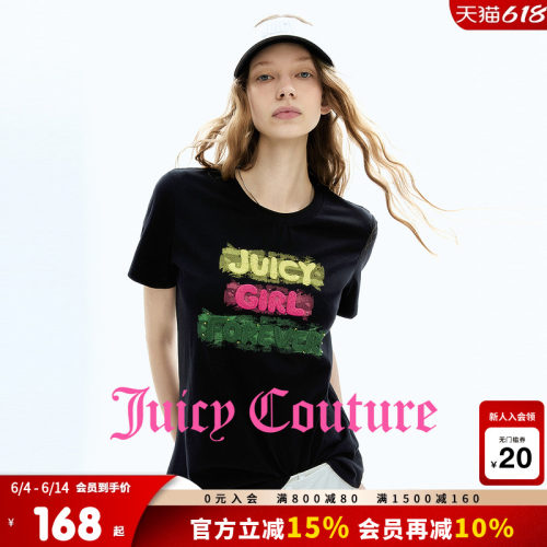 JuicyCouture橘滋立体刺绣T恤