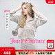 Juicy 休闲上衣 外套女烫钻连帽修身 Couture橘滋 零压弹力丝绒