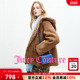 Juicy 100%绵羊毛 Couture橘滋外套女连帽加绒皮毛一体上衣