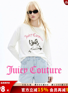 Juicy Couture橘滋T恤女26夏季新款白色宽松印花百搭内搭打底上衣