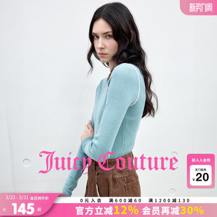 打底长袖 女刺绣撞色修身 内搭毛衣上衣 Couture橘滋针织衫 Juicy