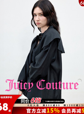 【含莱赛尔】Juicy Couture橘滋衬衫女黑色法式上衣