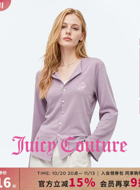Juicy Couture橘滋长袖纽扣开衫T恤女秋季新款时尚潮流气质上衣服