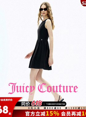 Juicy Couture橘滋连衣裙女26夏季新款黑色无袖收腰宴会礼服短裙