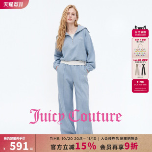 Juicy Couture橘滋半开领长袖上衣套装休闲长裤女秋季运动两件套