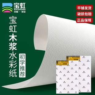 宝虹木浆水彩纸300g8K4开水彩纸A1a3专业水彩画纸8k350g细粗纹水彩纸油画棒彩绘纸4k水彩纸美术生专用水彩纸