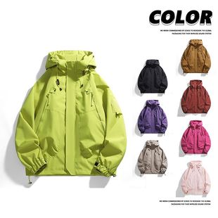 男女同款 秋季 故事 宽松防风冲锋衣户外潮流外套J90 玫瑰