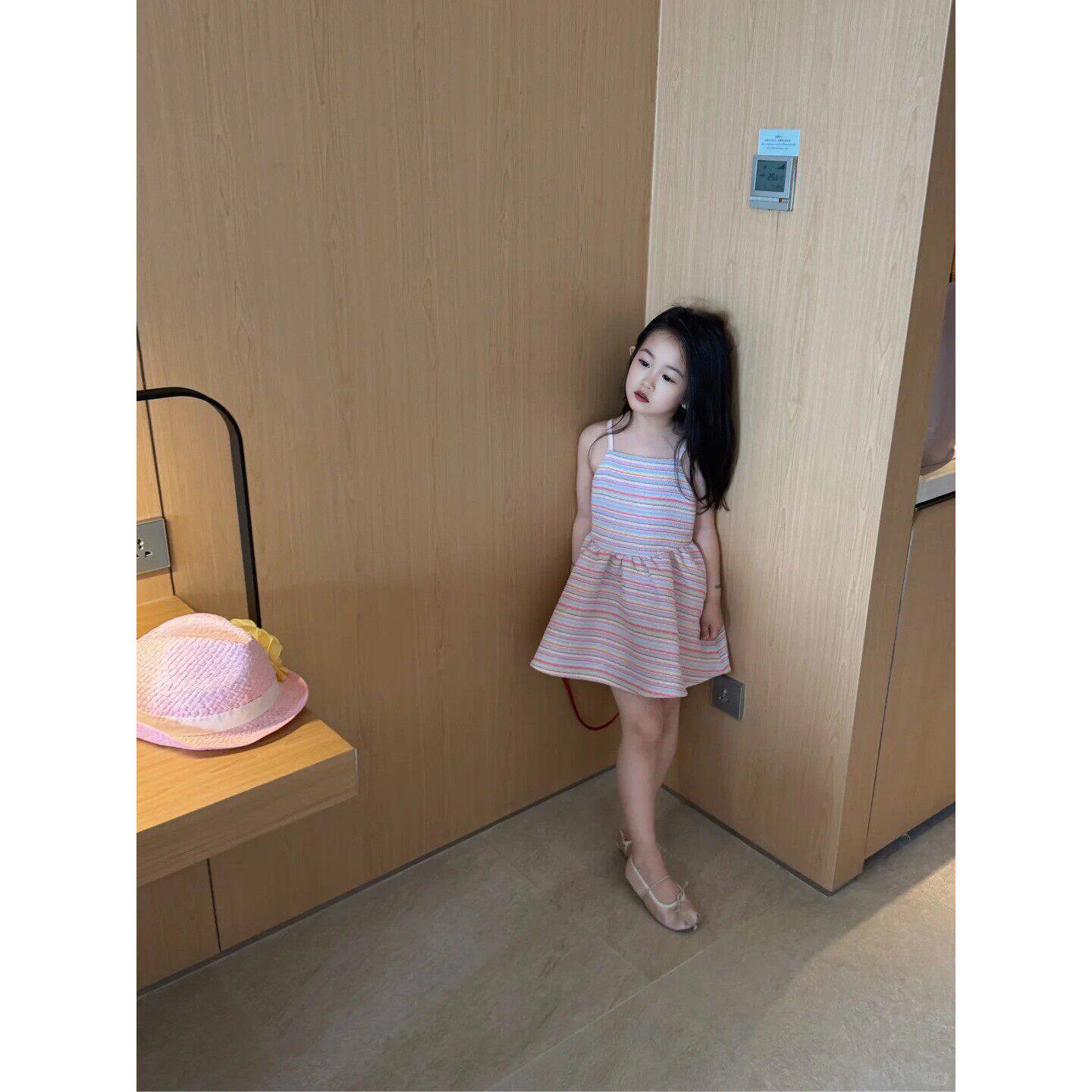 女童生日礼服裙儿童彩虹吊带洋装日常可穿女孩绝美甜美女公主裙