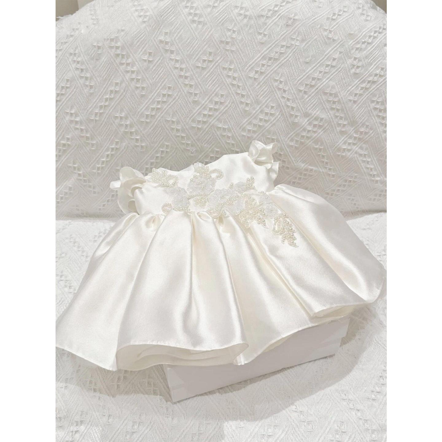 女宝周岁生日礼服女童婴儿满月宝宝衣服儿童连衣裙重工刺绣公主裙
