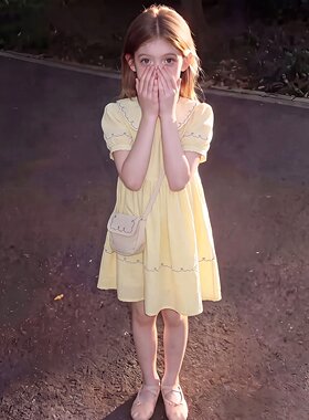 女童夏季娃娃领连衣裙2026新款