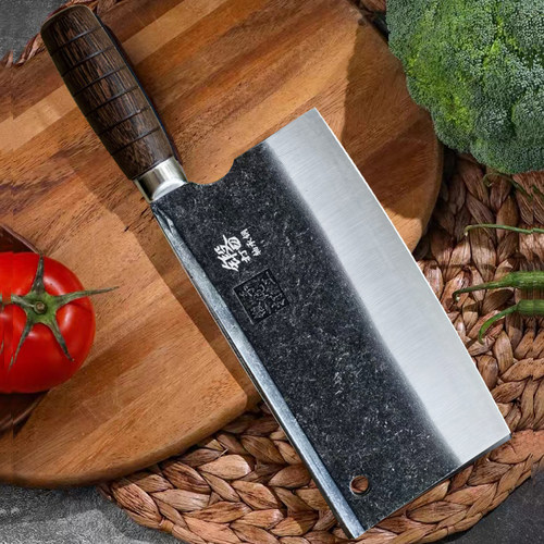 轴承钢手工锻打厚背刀斩切两用刀